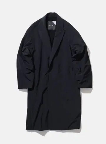 ATON 더블 롱 코트 블랙