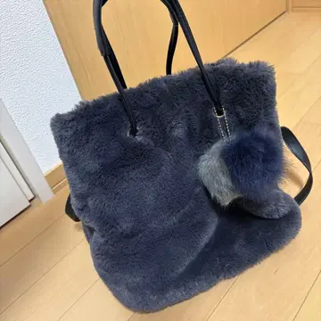 다크 그레이 퍼 토트백