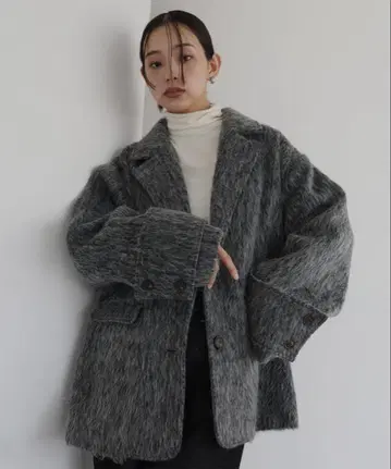 그레이 퍼풍 테일러드 자켓