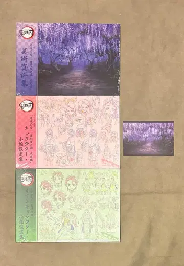 새상품 미개봉 엽서 부속 귀멸의 칼날 탄지로 입지편 설정 자료집 세트