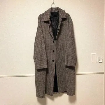 h&m 간 클럽 체크 코트 브라운 새상품급