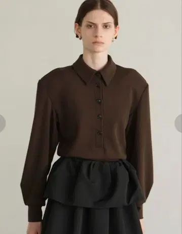 CLANE 클라네 POWER SHOULDER POLO TOPS