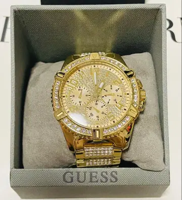 GUESS 골드 크로노그래프 손목시계 남녀 공용