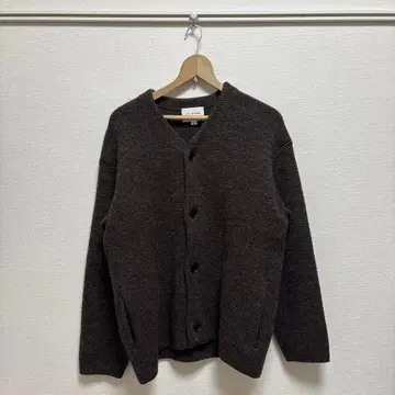 STILL BY HAND 니트 블루종 브라운