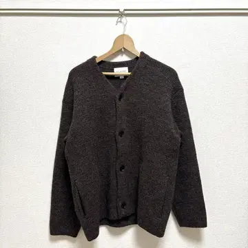 STILL BY HAND 니트 블루종 브라운