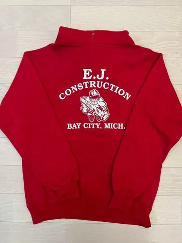 E.J. CONSTRUCTION 하프 지퍼 후드티