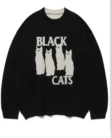 vivastudio Black cats cat 니트 스웨터