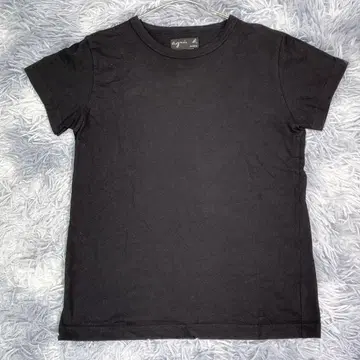 agnes b. 반팔 T셔츠 블랙 무지 여성용 일본제 얇은 소재