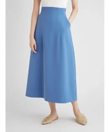 Mila Owen / 미라 오웬 파랑 플레어 스커트 포켓 부착