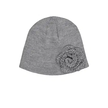 PEARL CORSAGE BEANIE / MELANGE GRAY