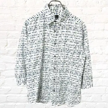 HERE'S 히어즈 긴팔 셔츠 올 패턴 코튼 100 블루 멋쟁이 L