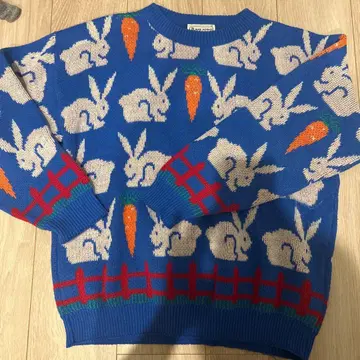JANE ADAMS 토끼 패턴 니트 스웨터