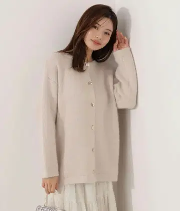 프로포션 바디 드레싱 FOX 혼방 더블 페이스 니트 가디건