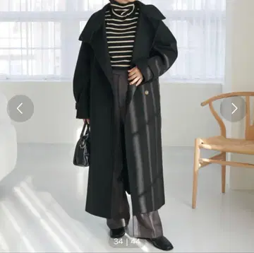 [ 미사용 ] 블랙 버튼 롱 코트