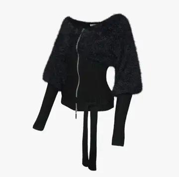 S contrast zip knit theredthread Black