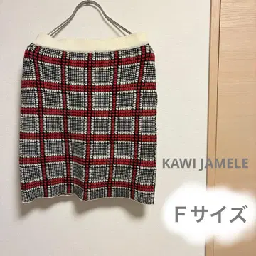 KAWI JAMELE 체크 무늬 타이트 스커트