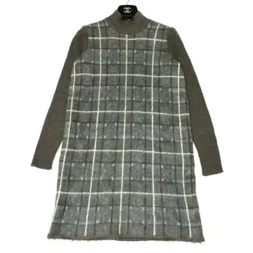 새상품급 폭시 니트 원피스 키드모헤어 체크 성숙/러블리 38