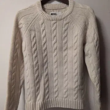 MHL. 케이블 니트 스웨터 L 사이즈 아이보리