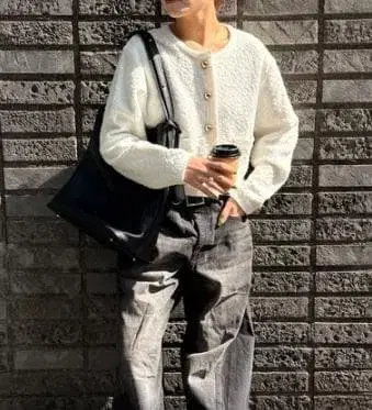 TAKA-Q DRAW / 트위드 니트 가디건