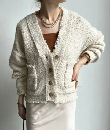 DouDou 트위드 니트 자켓