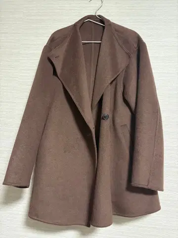 UNIQLO 브라운 울 노카라 코트