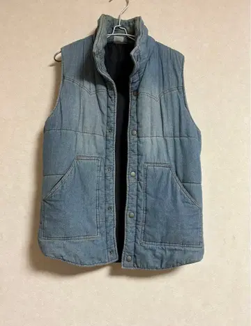 ST-SADHU 데님 블루 퀼팅 베스트