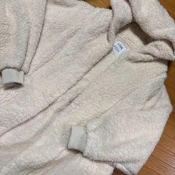 GYDA 플리스 자켓 후드 부착 크림색 프리