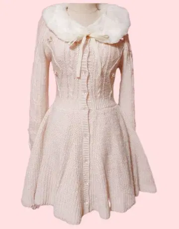 퍼 달린 라이트 핑크 니트 가디건