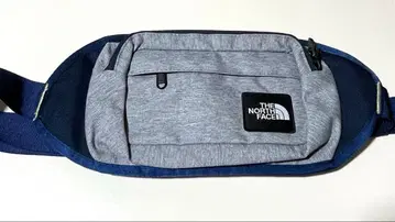 NORTH FACE 바디백 그레이/네이비 허리 숄더