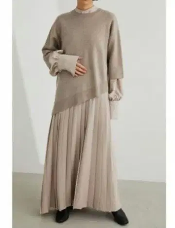 stylemixer 니트 포함 플리츠 레이어드 원피스