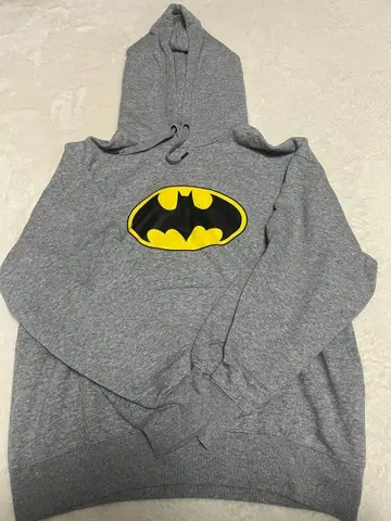 배트맨 로고 그레이 후드티