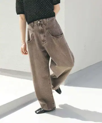 새상품급 KBF BIG 포켓 디자인 데님 38 브라운