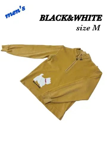 BLACK&WHITE 블랙 앤 화이트 하프 지퍼 상의 남성용 M