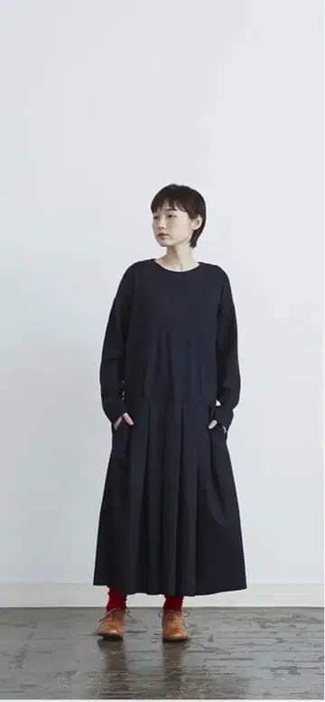 아틀리에 나루세 울 코튼 저지 원피스