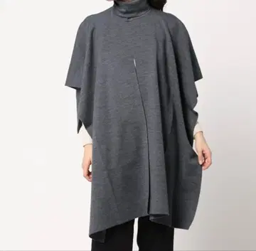 [ CLANE ] CENTER SLIT KNIT PONCHO