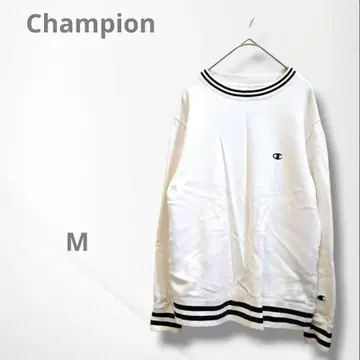 [챔피온] 코튼 긴팔 트레이닝복 맨투맨 자수 로고 M 화이트