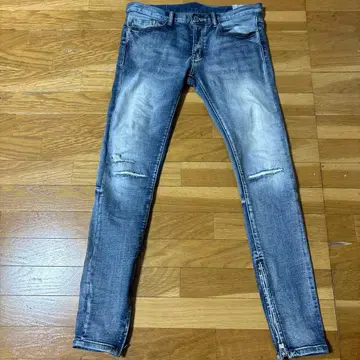 mnml 데미지 가공 스키니 데님 32