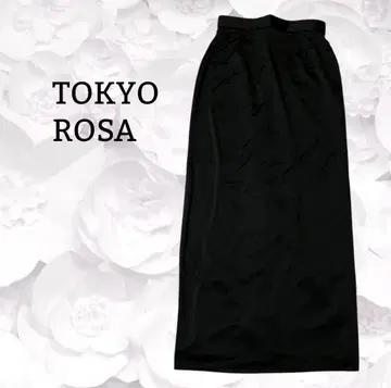 새상품 [ TOKYO ROSA ] 롱 스커트 [ L ] 블랙/블랙 일본제