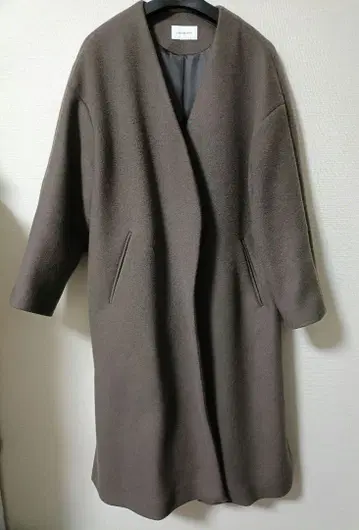 그린 라벨 코트 브라운 롱 코트