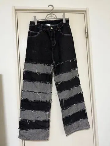 90city 스트라이프 디자인 데님 팬츠