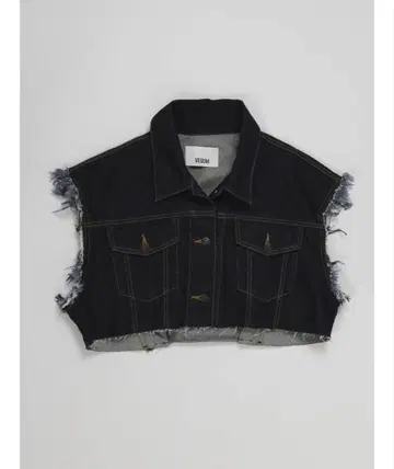 VEGUM 다크 데님 크롭 자켓