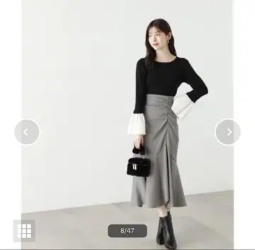 새상품 프로포션 바디 드레싱 플랫 아지메 개더 머메이드 스커트