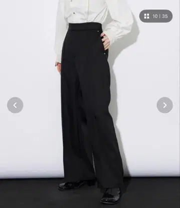 UNITED TOKYO 도트 포인트 스트레이트 팬츠 | 워셔블 블랙