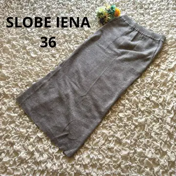 슬로브 이에나 타이트 스커트 롱 울 혼방 허리밴딩 그레이 36