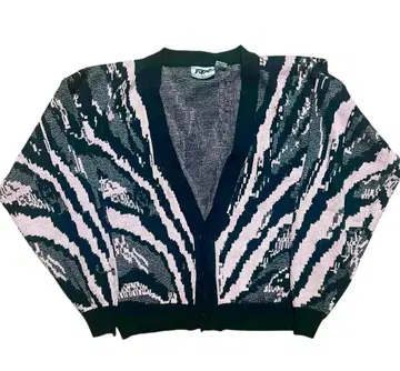 80s 90s 타이거 제브라 니트 FAX