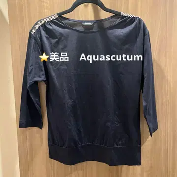 아쿠아스큐텀 네이비 7부 소매 셔츠