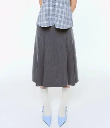 FEKETE 플리츠 스커트 그레이