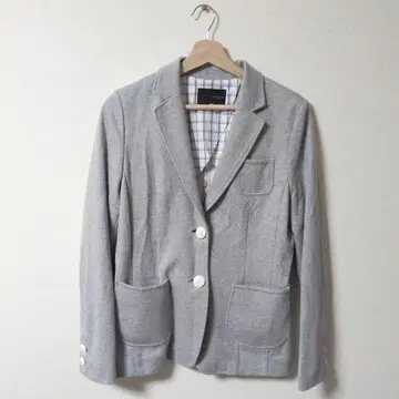 새상품급 그레이 테일러드 자켓 맨투맨 소재 코튼 혼방 [ 40/L ]
