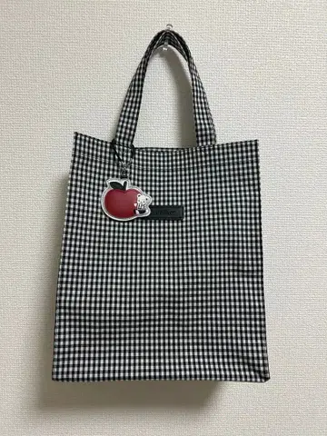 파미리아 깅엄 체크 블랙 토트백