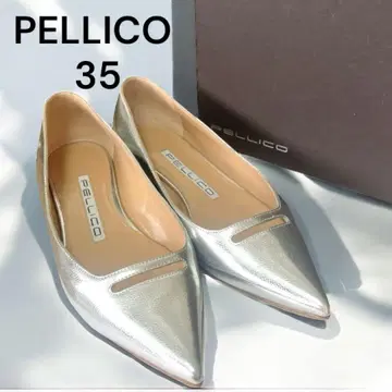 [ 새상품급 ] PELLICO 아넬리 스틸레토 플랫 실버 35